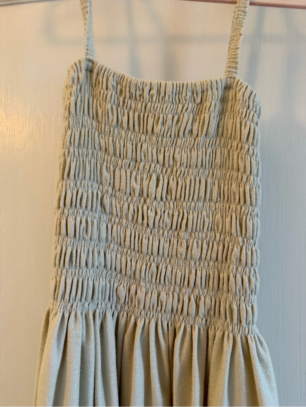 Faithfull the Brand Cream Smocked Midi Dress - Picture 2 of 3